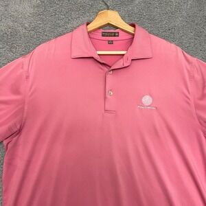 Peter Millar Polo Shirt Mens L Pink Good Point O Woods Golf Performance Stretch